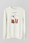 Kayak Baskılı Unisex Ekru Sweatshirt