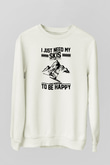 Kayak Baskılı Unisex Ekru Sweatshirt