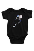 Kayak - Ski Baskılı Unisex Siyah Bebek Body - Zıbın