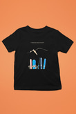Kayak - Ski Baskılı Unisex Siyah Çocuk Tİşörtü - Tshirt