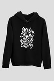 Kayak - Ski Baskılı Unisex Siyah Hoodie
