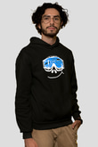 Kayak - Ski Baskılı Unisex Siyah Hoodie