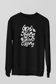 Kayak - Ski Baskılı Unisex Siyah Sweatshirt