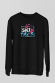 Kayak - Ski Baskılı Unisex Siyah Sweatshirt