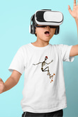 Kaykay Baskılı Unisex Beyaz Çocuk Tişört - Tshirt