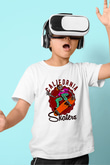 Kaykay Baskılı Unisex Beyaz Çocuk Tişört - Tshirt