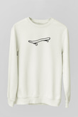 Kaykay Baskılı Unisex Ekru Sweatshirt