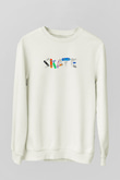 Kaykay Baskılı Unisex Ekru Sweatshirt