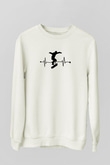 Kaykay Baskılı Unisex Ekru Sweatshirt