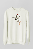 Kaykay Baskılı Unisex Ekru Sweatshirt