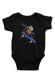 Kaykay - Skateboard Baskılı Unisex Siyah Bebek Body - Zıbın