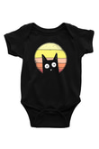 Kedi BaskılıSiyah Tshirt Bebek Body - Zıbın
