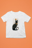 Kedi Beyaz Unisex Çocuk Tişört