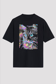 Kedi Siyah Unisex Tişört T-Shirt - TişörtFabrikası