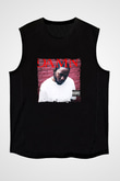Kendrick Lamar Baskılı Unisex Siyah Kolsuz Tişört