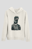 Khalid Baskılı Beyaz Unisex Kapüşonlu Sweatshirt