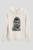 Khalid Baskılı Beyaz Unisex Kapüşonlu Sweatshirt