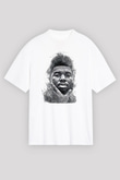 Khalid Baskılı Beyaz Unisex Oversize Tişört - Tshirt