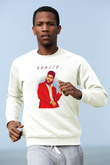 Khalid Baskılı Beyaz Unisex Sweatshirt