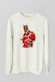 Khalid Baskılı Beyaz Unisex Sweatshirt