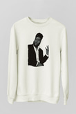 Khalid Baskılı Beyaz Unisex Sweatshirt