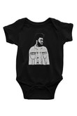 Khalid Baskılı Unisex Siyah Bebek Body - Zıbın