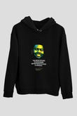 Khalid Baskılı Unisex Siyah Hoodie