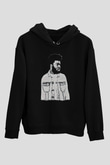 Khalid Baskılı Unisex Siyah Hoodie