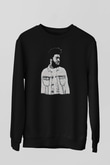 Khalid Baskılı Unisex Siyah Sweatshirt