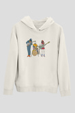 Khruanybin Baskılı Beyaz Unisex Kapüşonlu Sweatshirt