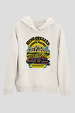 Khruanybin Baskılı Beyaz Unisex Kapüşonlu Sweatshirt