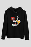 Khruanybin Baskılı Unisex Siyah Kapüşonlu Sweatshirt