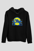 Khruanybin Baskılı Unisex Siyah Kapüşonlu Sweatshirt