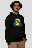 Khruanybin Baskılı Unisex Siyah Kapüşonlu Sweatshirt