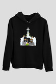Khruanybin Baskılı Unisex Siyah Kapüşonlu Sweatshirt