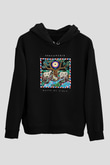 Khruanybin Baskılı Unisex Siyah Kapüşonlu Sweatshirt