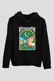 Khruanybin Baskılı Unisex Siyah Kapüşonlu Sweatshirt