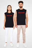 Khruanybin Baskılı Unisex Siyah Kolsuz Tişört - Tshirt