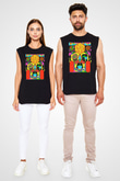 Khruanybin Baskılı Unisex Siyah Kolsuz Tişört - Tshirt
