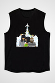 Khruanybin Baskılı Unisex Siyah Kolsuz Tişört - Tshirt