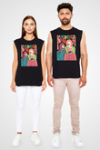 Khruanybin Baskılı Unisex Siyah Kolsuz Tişört - Tshirt