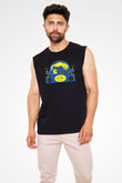 Khruanybin Baskılı Unisex Siyah Kolsuz Tişört - Tshirt