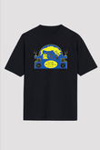 Khruanybin Baskılı Unisex Siyah Oversize Tişört - Tshirt
