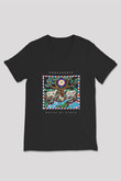 Khruanybin Baskılı Unisex Siyah V Yaka Tişört - Tshirt