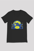 Khruanybin Baskılı Unisex Siyah V Yaka Tişört - Tshirt