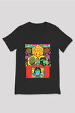 Khruanybin Baskılı Unisex Siyah V Yaka Tişört - Tshirt