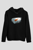 Kıbrıs - Cyprus Bayrağı Baskılı Unisex Siyah Kapüşonlu Sweatshirt