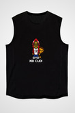 Kid Cudi Baskılı Unisex Siyah Kolsuz Tişört