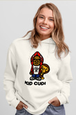 Kid Cudi Beyaz Unisex Kapşonlu Sweatshirt
