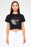 Kid Cudi Siyah Crop Top Tişört